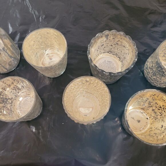 10 pcs crackled look glass with silver/gold inlay some new votive candle holder - Picture 4 of 11